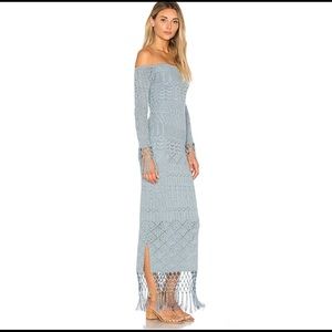 House of Harlow 1960 Rose Dress in Dusty Blue